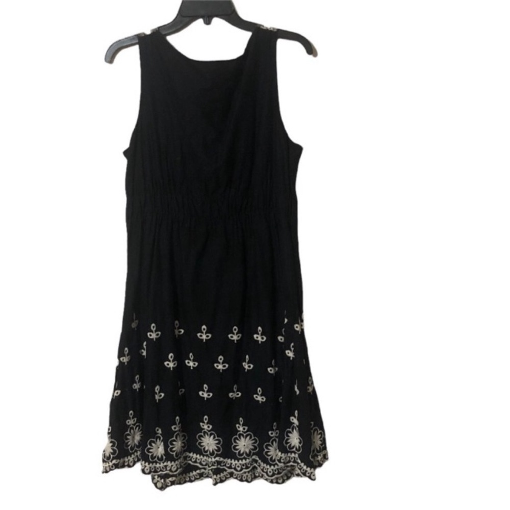 KAREN KANE Black And White FEMININE Sleeveless EYELET Dress Size Large - Picture 2 of 11
